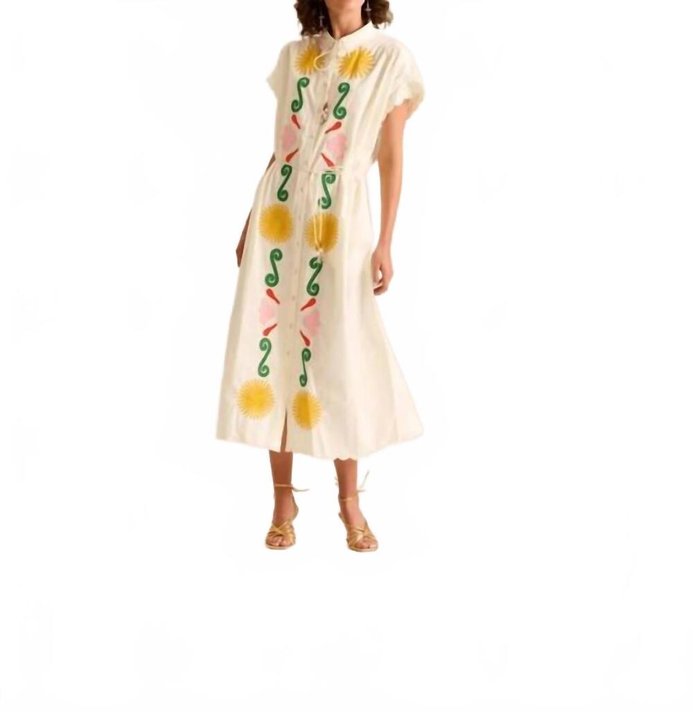 NEW CAROLINA K valerie kaftan midi dress in off white